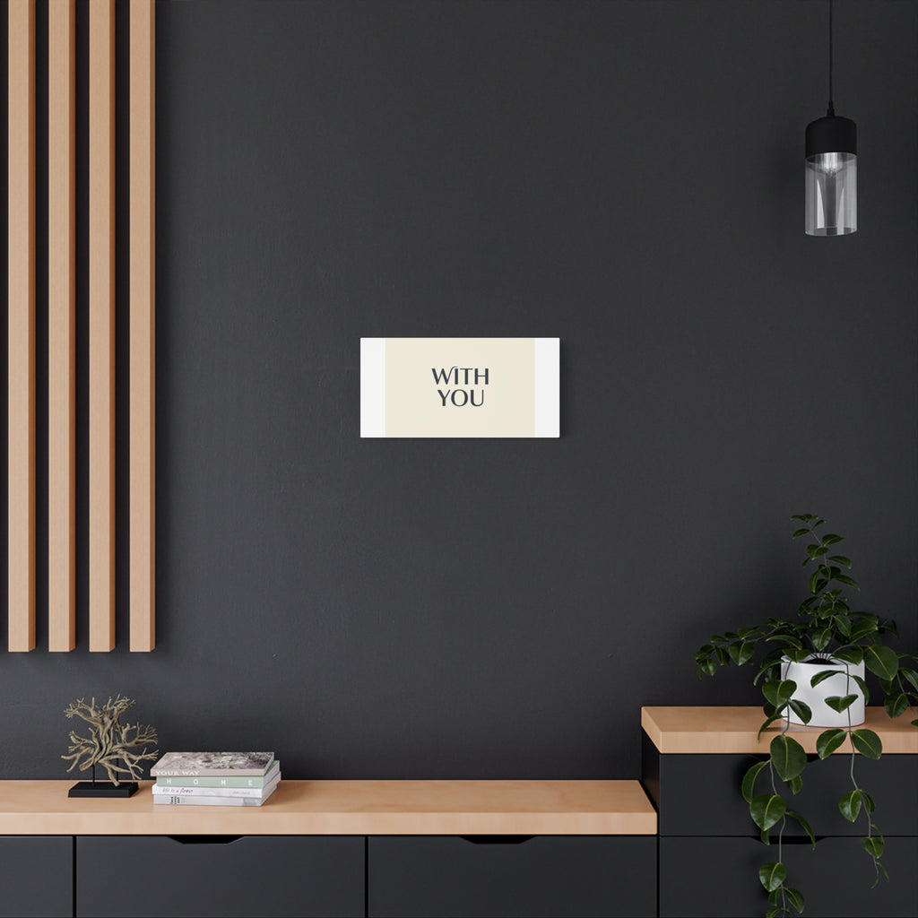 Minimal 'WITH YOU' Matte Canvas | Cyber Y2K Minimal, Sleek Metallic