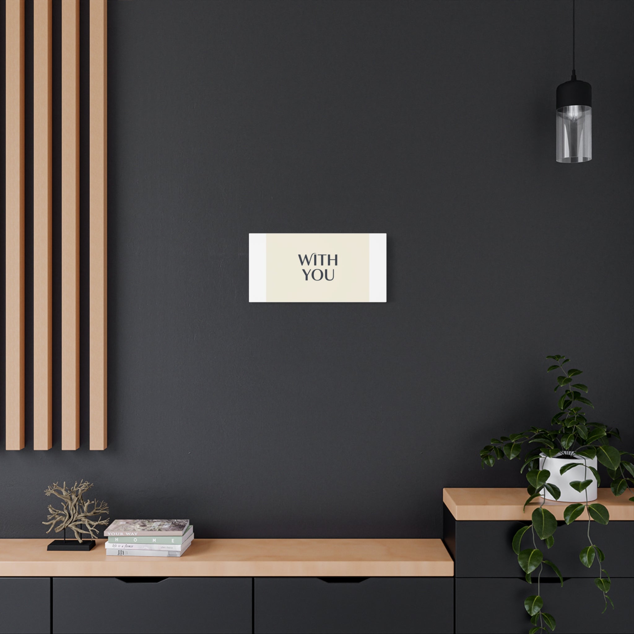 Minimal 'WITH YOU' Matte Canvas | Cyber Y2K Minimal, Sleek Metallic