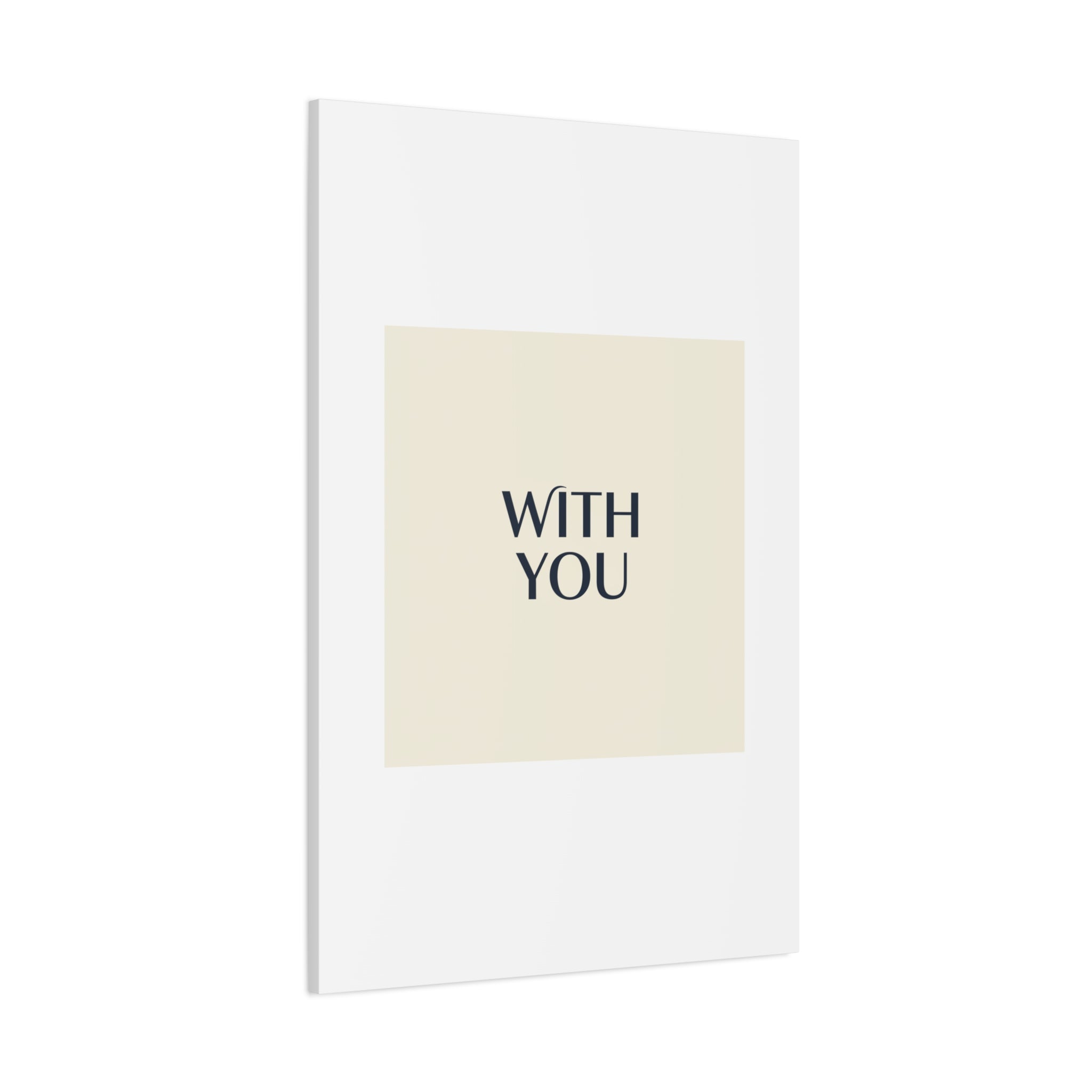 Minimal 'WITH YOU' Matte Canvas | Cyber Y2K Minimal, Sleek Metallic