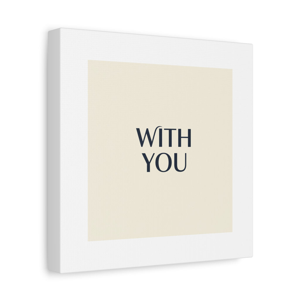 Minimal 'WITH YOU' Matte Canvas | Cyber Y2K Minimal, Sleek Metallic