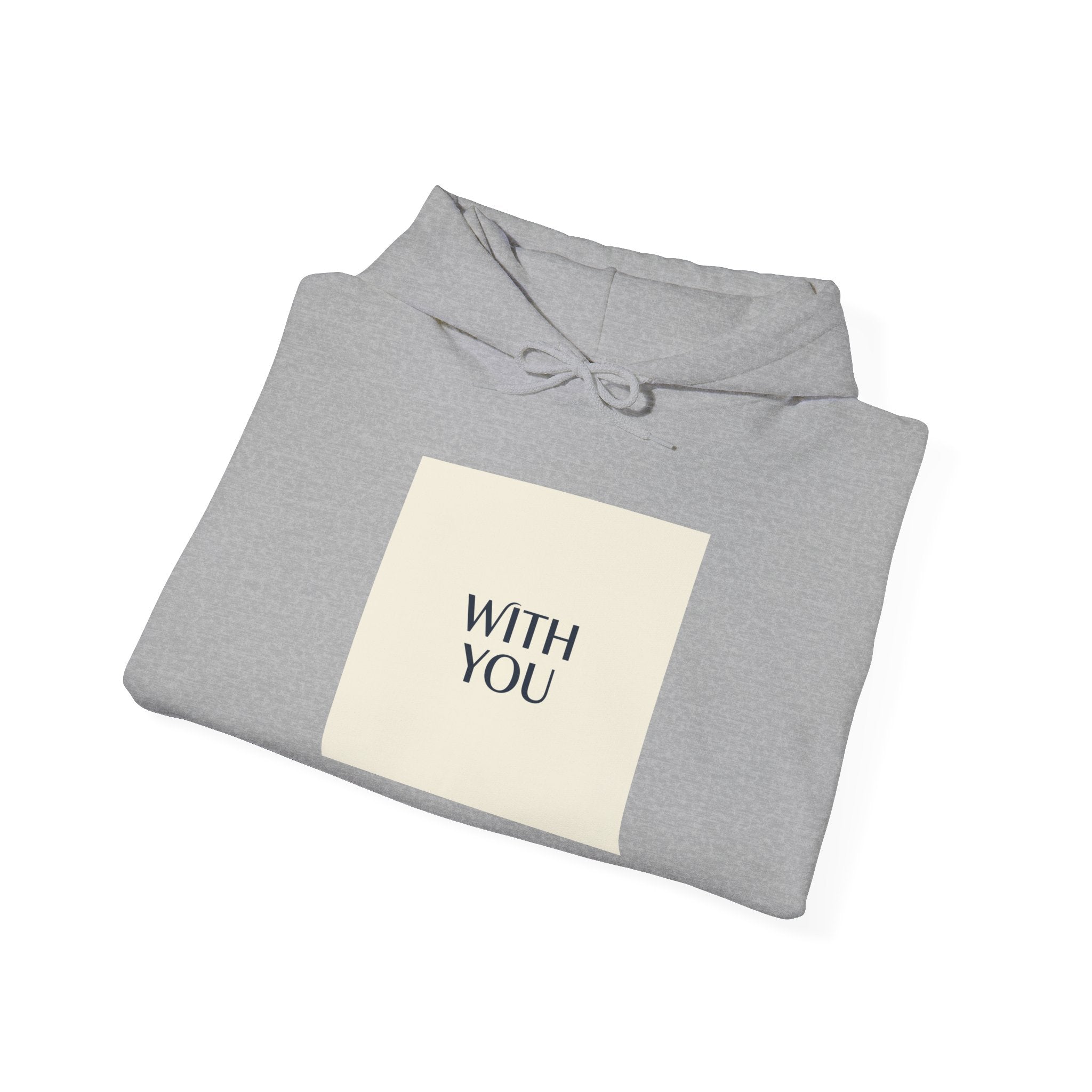 WITH YOU minimalist chrome text Hoodie | Cyber Y2K minimal, sleek metallic