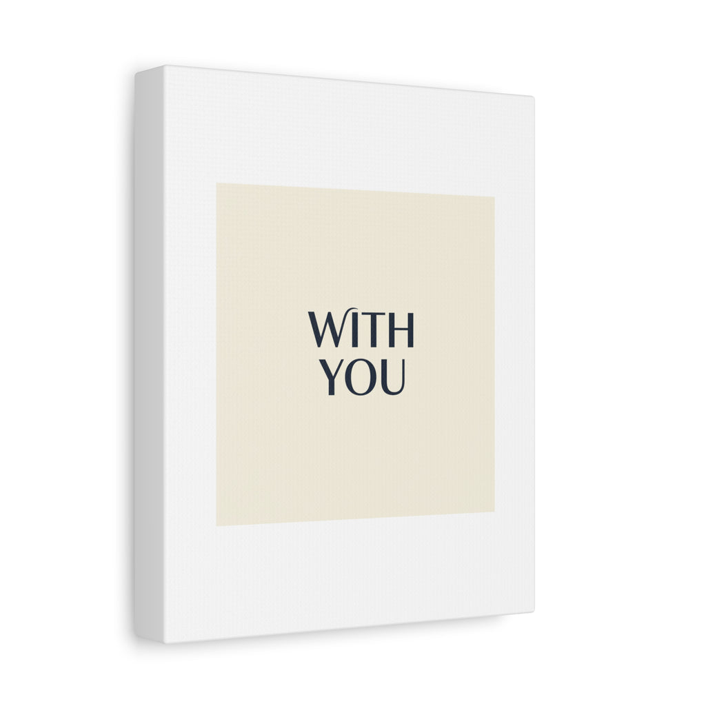 Minimal 'WITH YOU' Matte Canvas | Cyber Y2K Minimal, Sleek Metallic