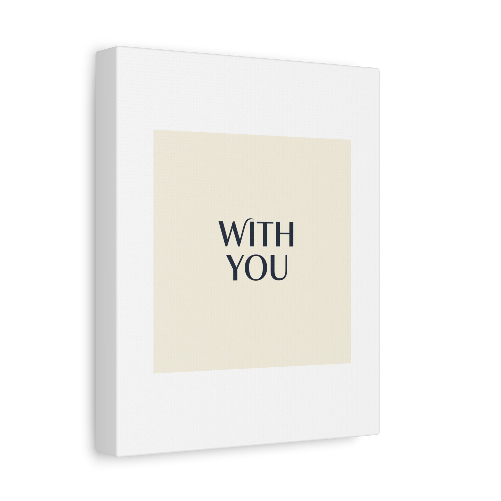 Minimal 'WITH YOU' Matte Canvas | Cyber Y2K Minimal, Sleek Metallic