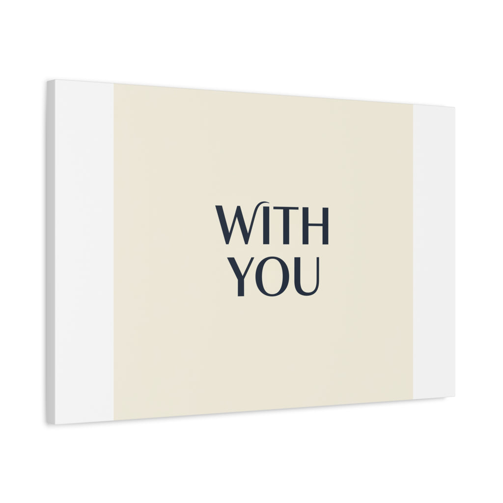 Minimal 'WITH YOU' Matte Canvas | Cyber Y2K Minimal, Sleek Metallic