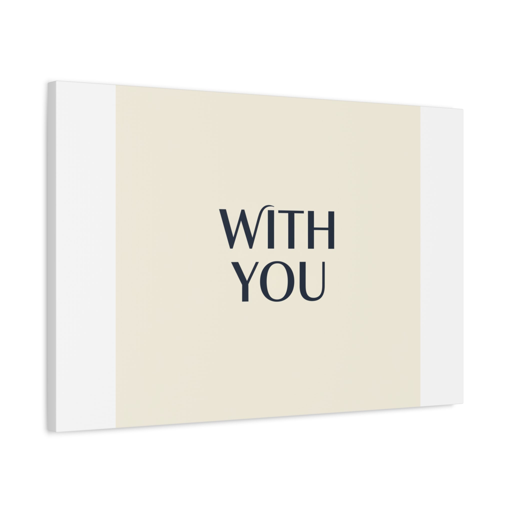 Minimal 'WITH YOU' Matte Canvas | Cyber Y2K Minimal, Sleek Metallic