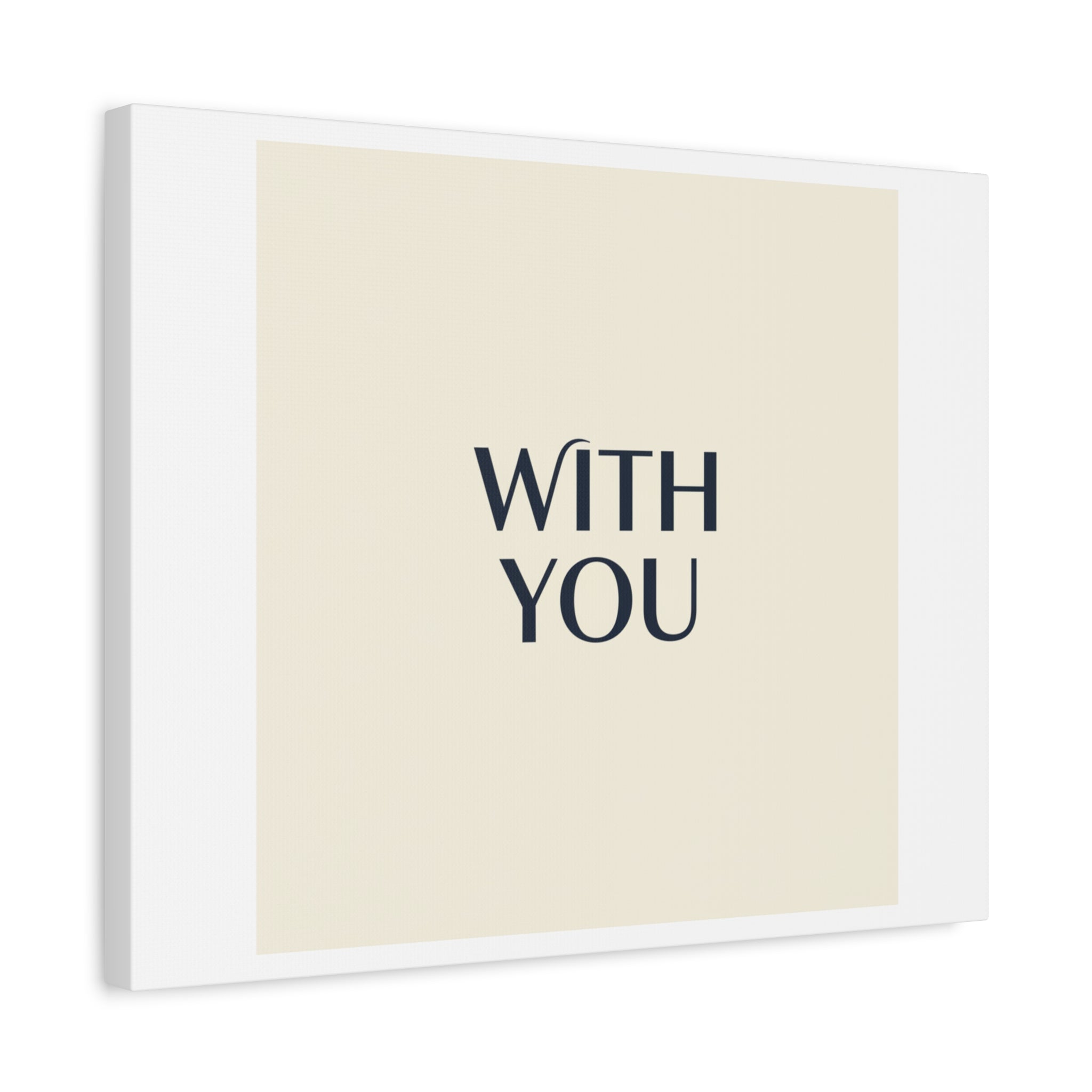Minimal 'WITH YOU' Matte Canvas | Cyber Y2K Minimal, Sleek Metallic