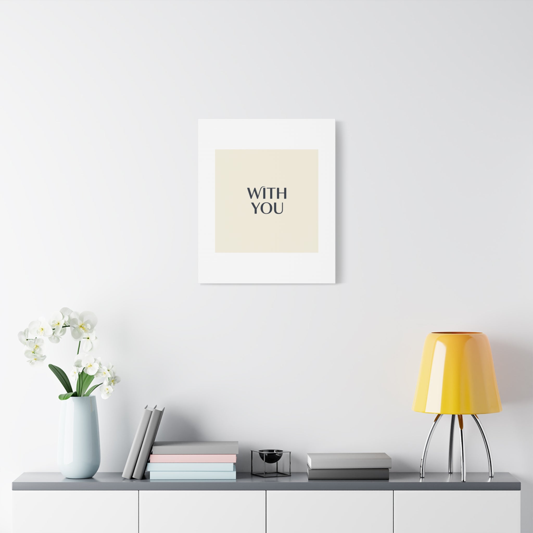 Minimal 'WITH YOU' Matte Canvas | Cyber Y2K Minimal, Sleek Metallic