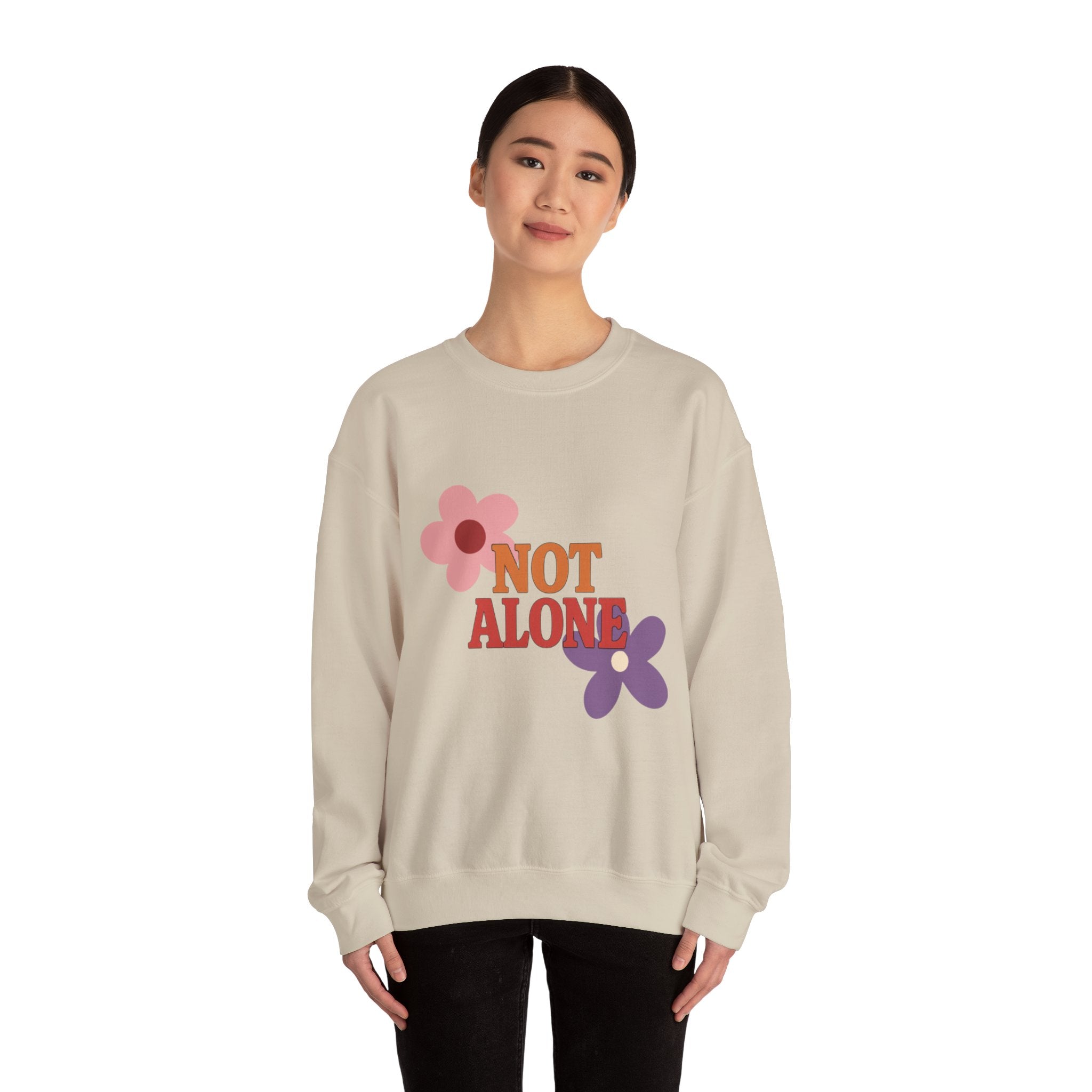 Not Alone Crewneck | Christian, friendship Valentine, platonic love
