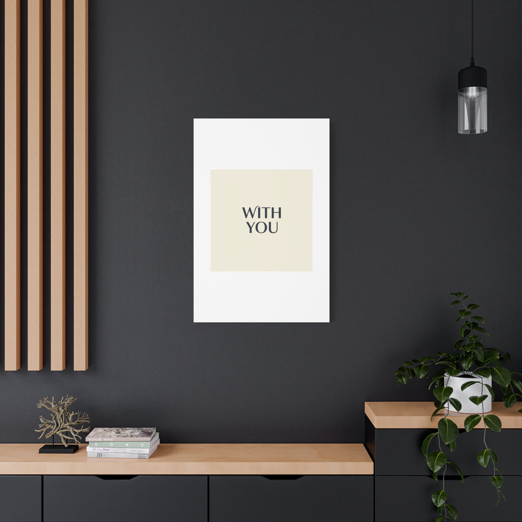 Minimal 'WITH YOU' Matte Canvas | Cyber Y2K Minimal, Sleek Metallic