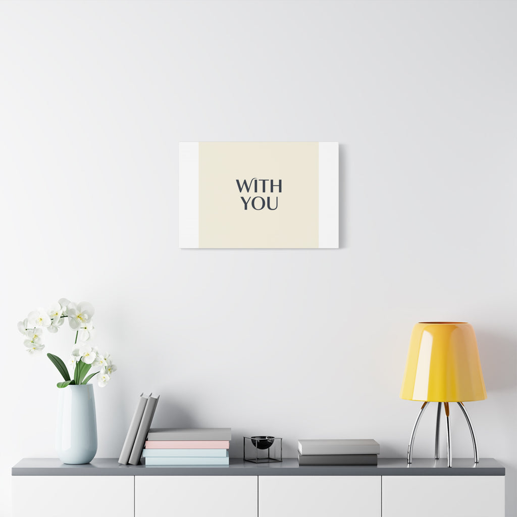 Minimal 'WITH YOU' Matte Canvas | Cyber Y2K Minimal, Sleek Metallic