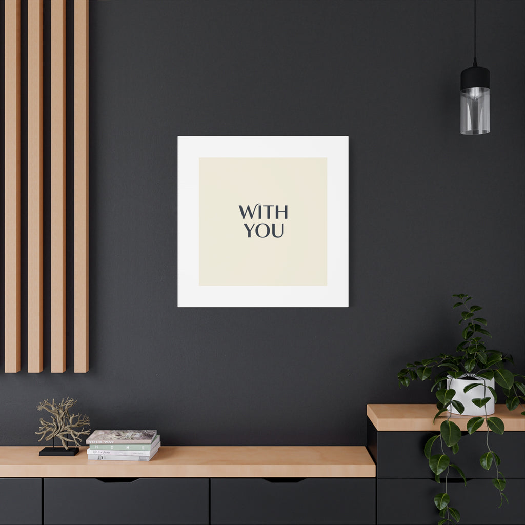 Minimal 'WITH YOU' Matte Canvas | Cyber Y2K Minimal, Sleek Metallic
