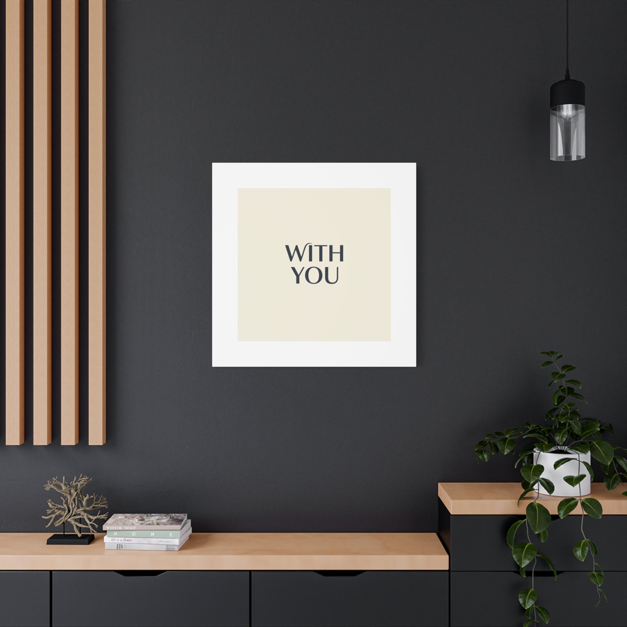 Minimal 'WITH YOU' Matte Canvas | Cyber Y2K Minimal, Sleek Metallic
