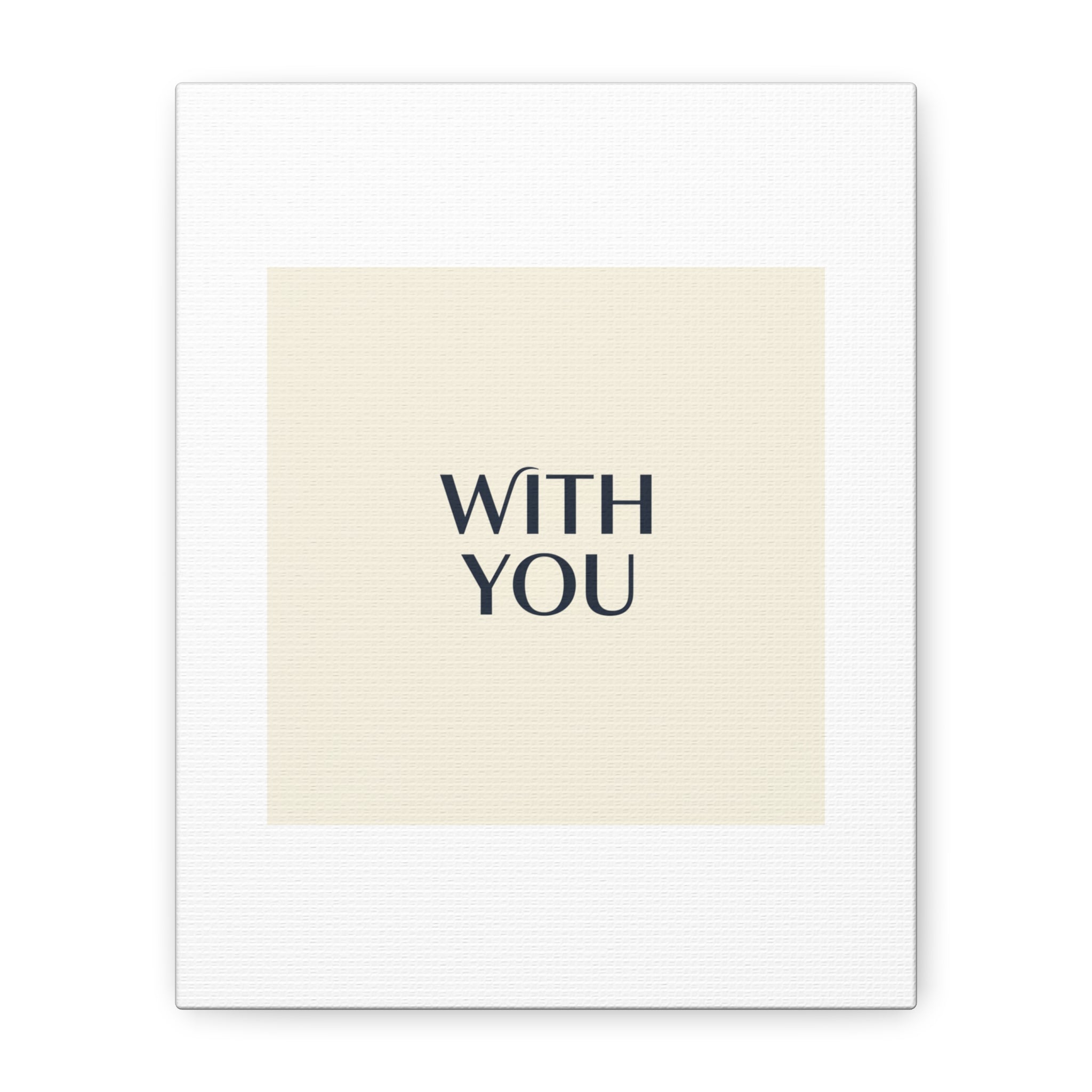 Minimal 'WITH YOU' Matte Canvas | Cyber Y2K Minimal, Sleek Metallic