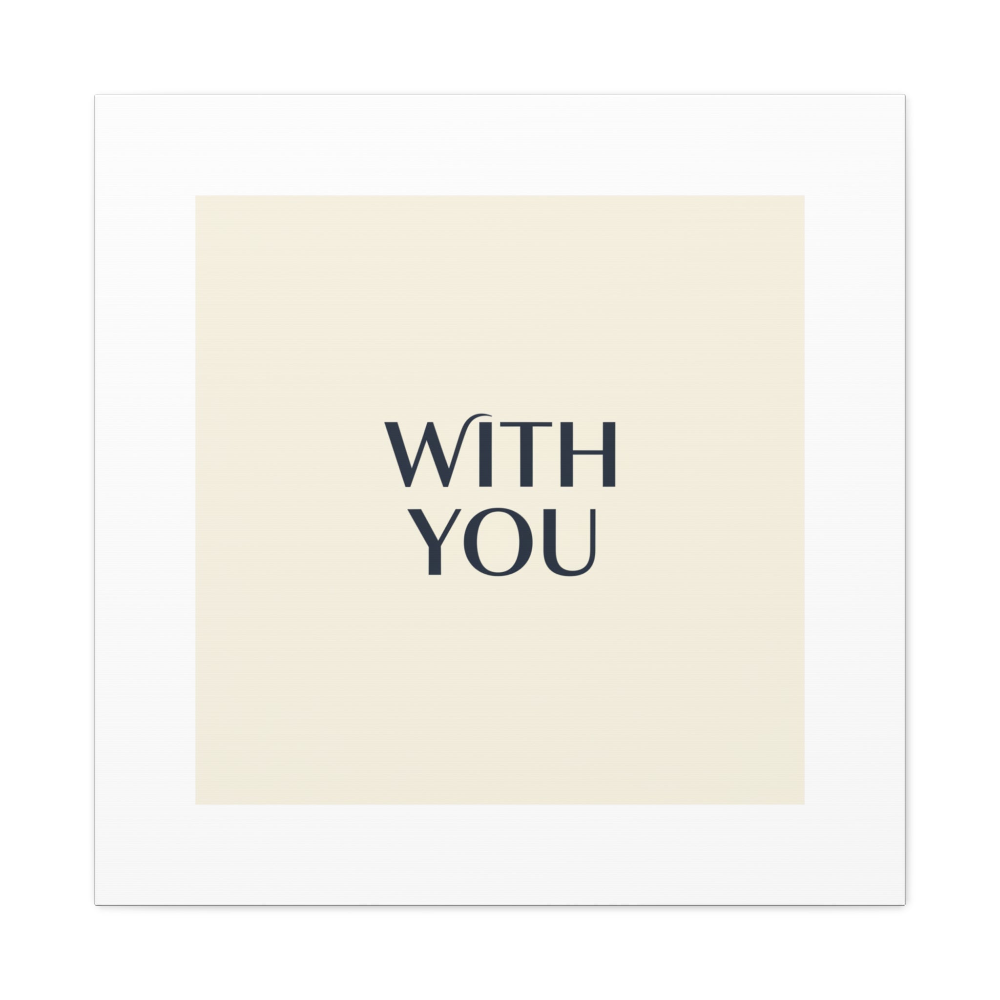 Minimal 'WITH YOU' Matte Canvas | Cyber Y2K Minimal, Sleek Metallic