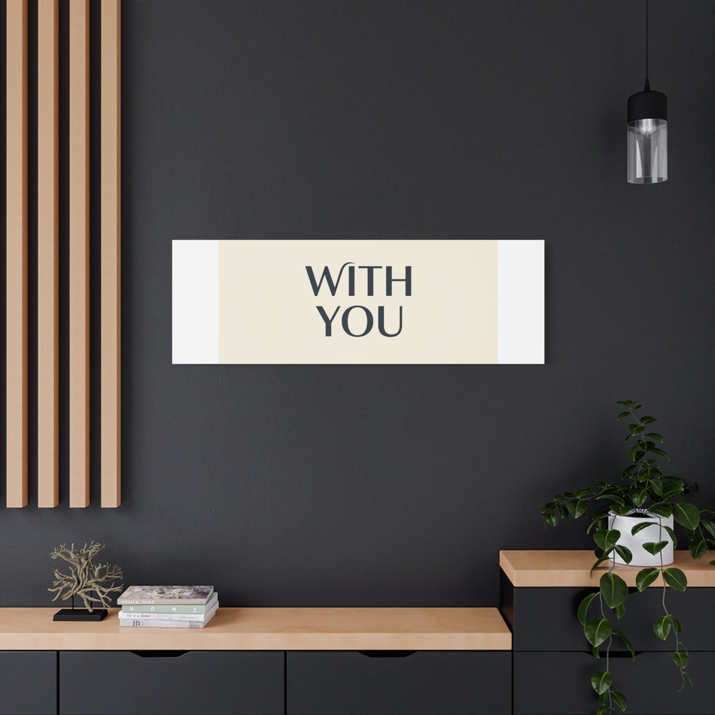 Minimal 'WITH YOU' Matte Canvas | Cyber Y2K Minimal, Sleek Metallic