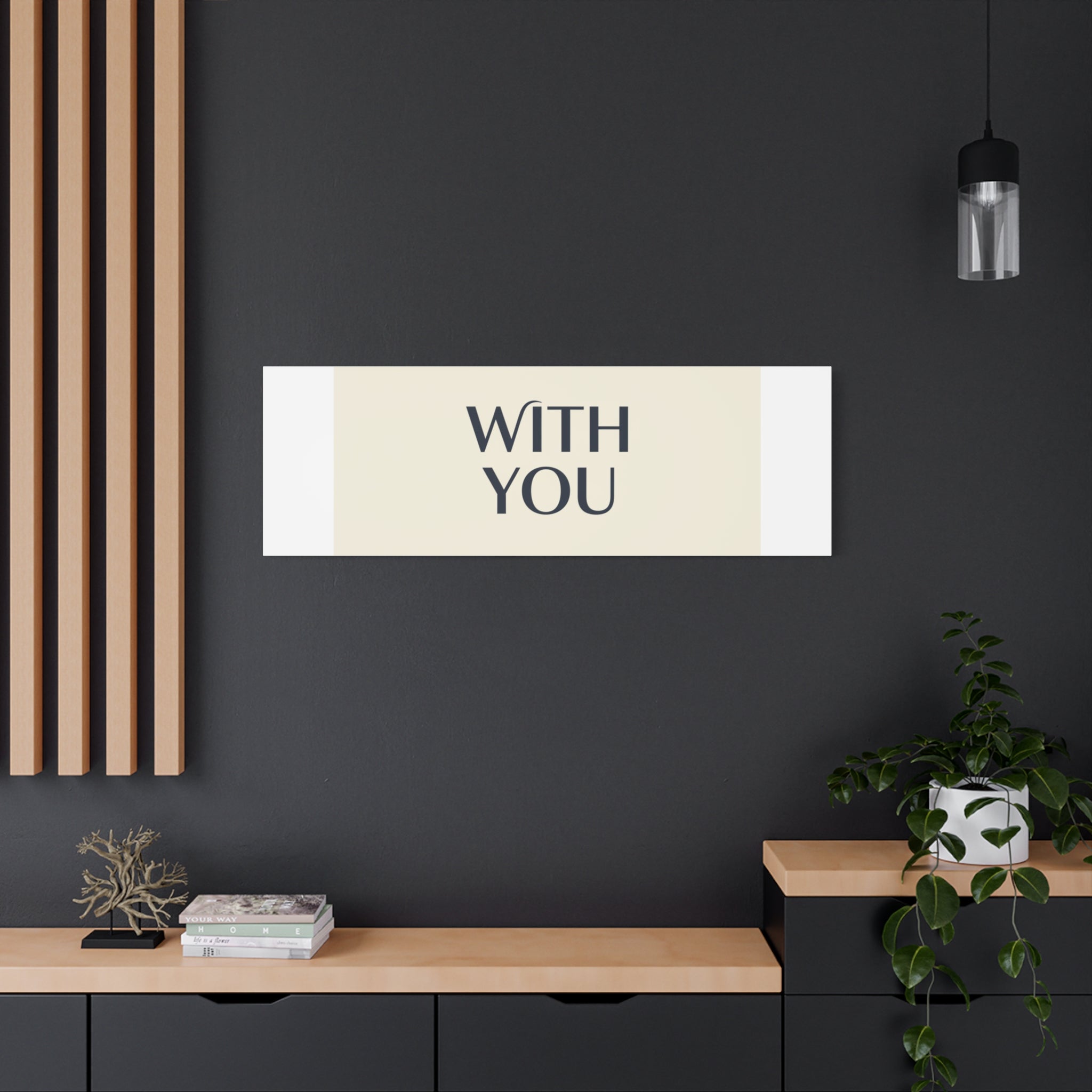 Minimal 'WITH YOU' Matte Canvas | Cyber Y2K Minimal, Sleek Metallic