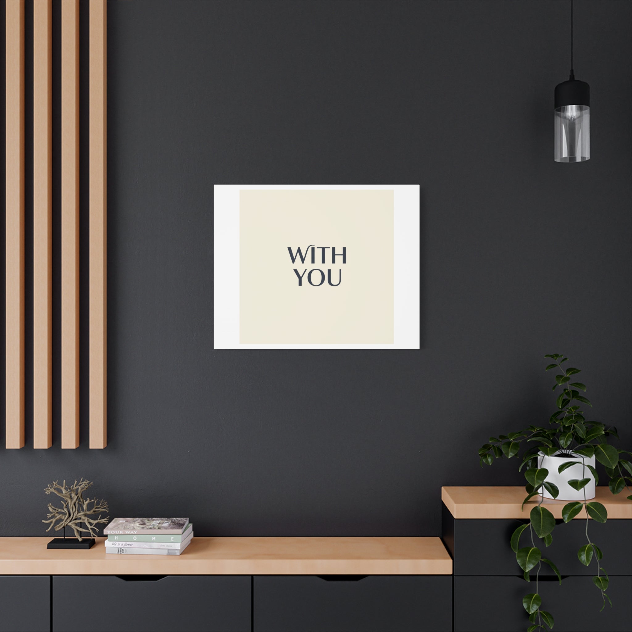 Minimal 'WITH YOU' Matte Canvas | Cyber Y2K Minimal, Sleek Metallic