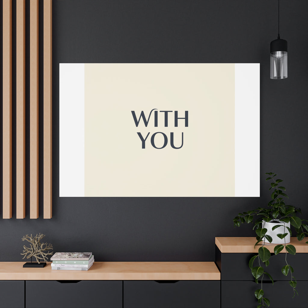 Minimal 'WITH YOU' Matte Canvas | Cyber Y2K Minimal, Sleek Metallic