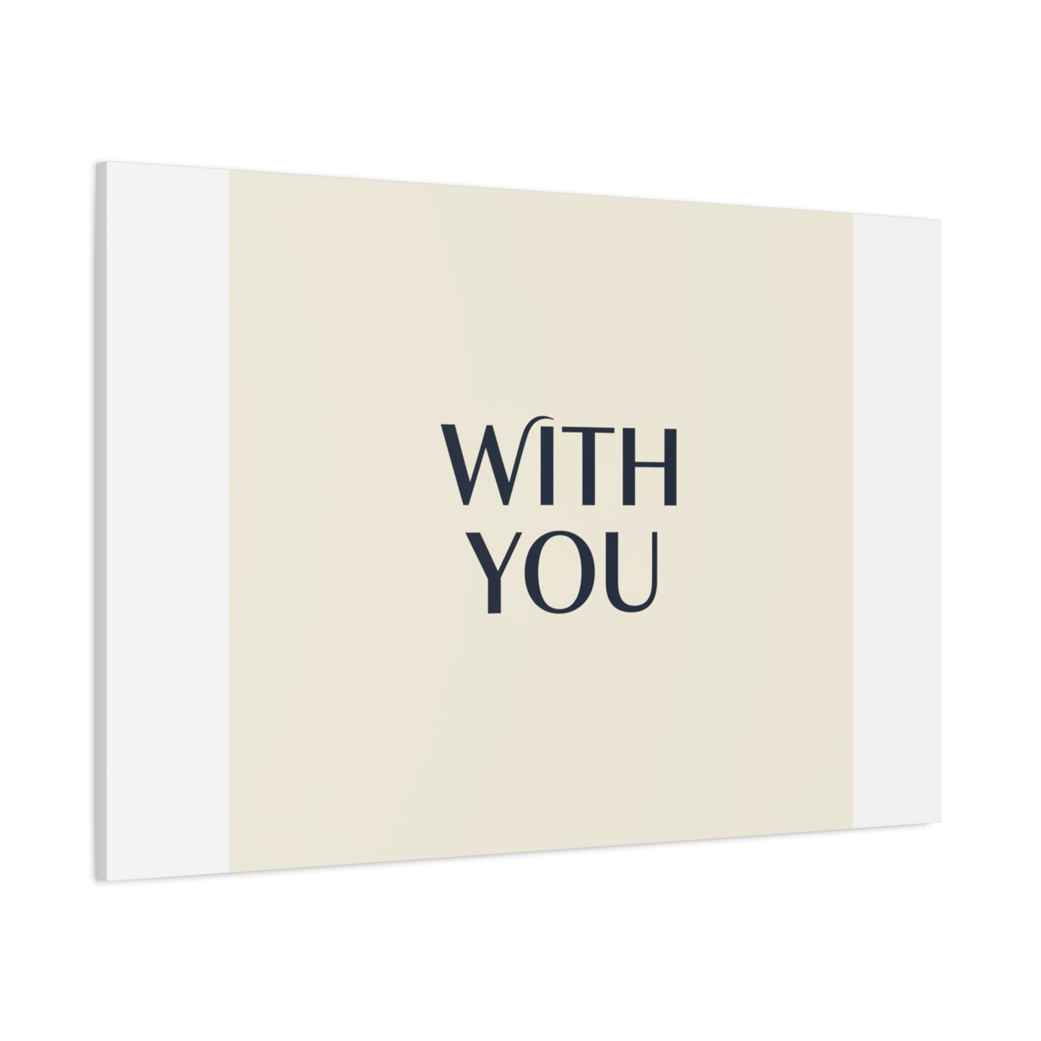Minimal 'WITH YOU' Matte Canvas | Cyber Y2K Minimal, Sleek Metallic