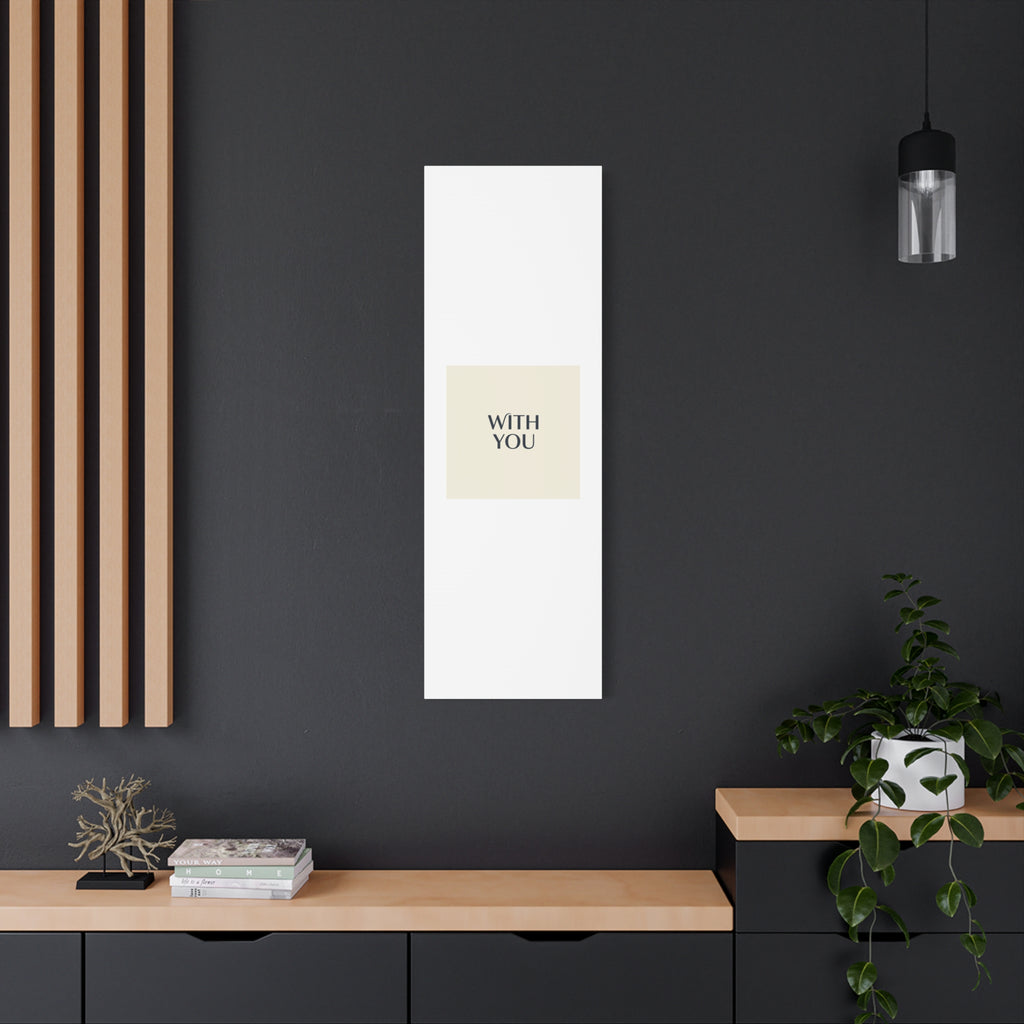 Minimal 'WITH YOU' Matte Canvas | Cyber Y2K Minimal, Sleek Metallic