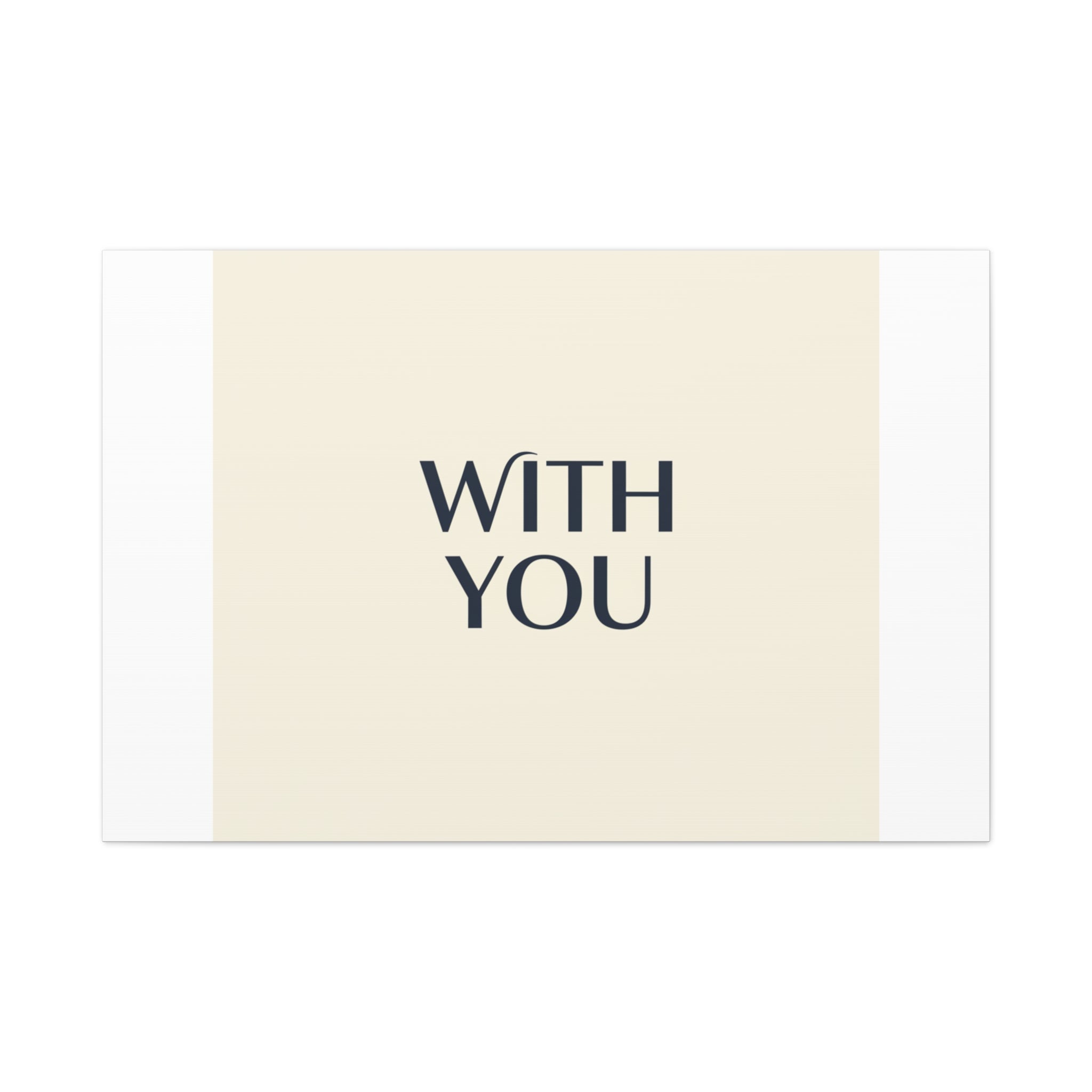 Minimal 'WITH YOU' Matte Canvas | Cyber Y2K Minimal, Sleek Metallic