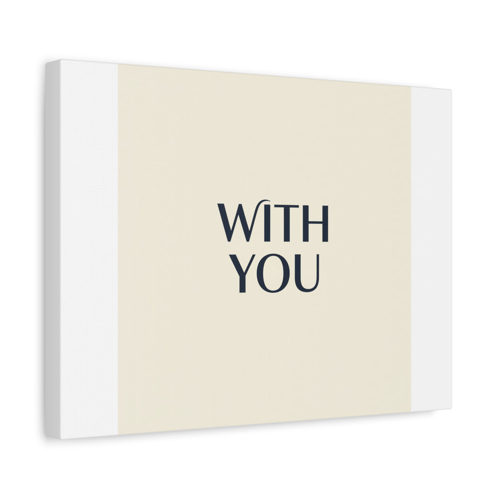Minimal 'WITH YOU' Matte Canvas | Cyber Y2K Minimal, Sleek Metallic