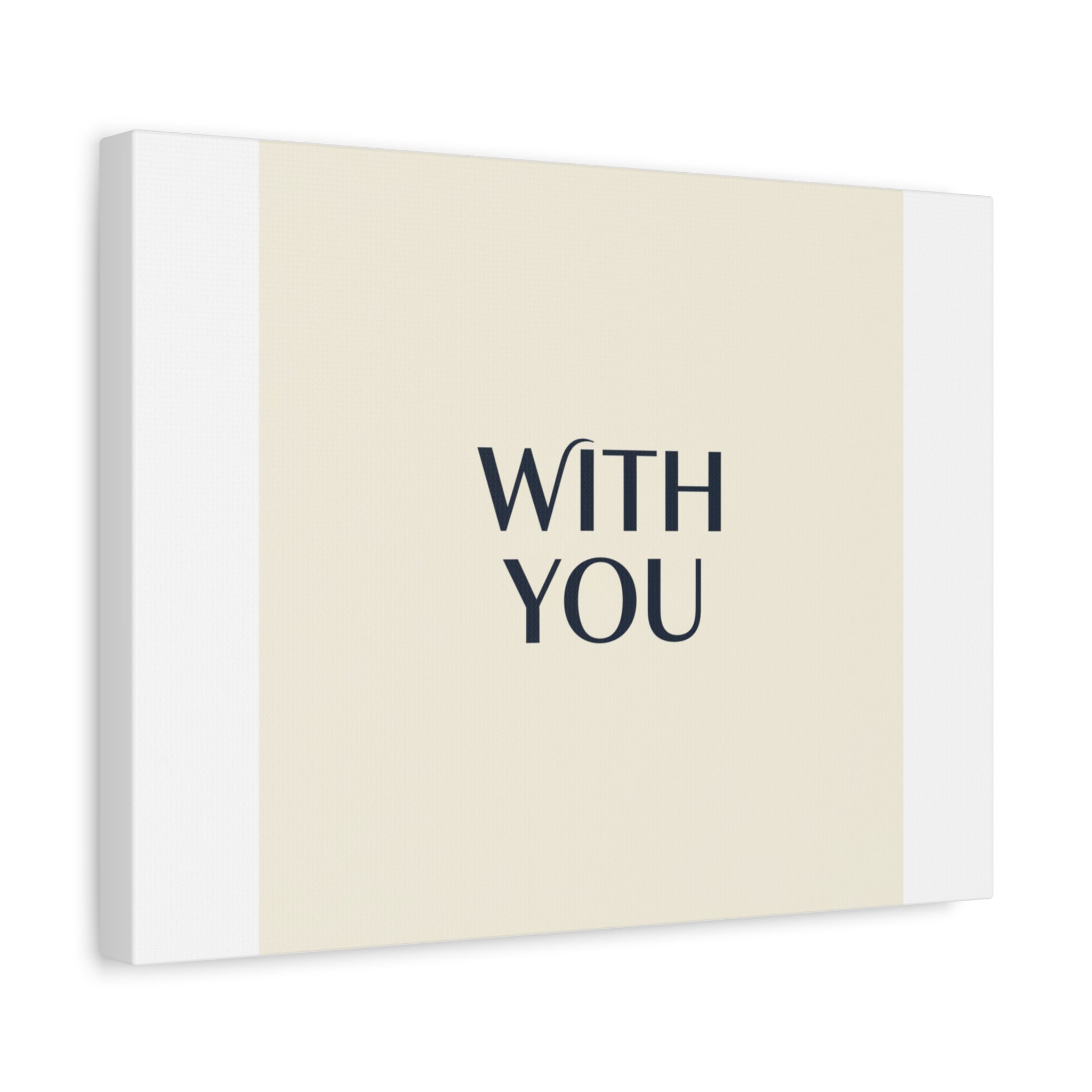 Minimal 'WITH YOU' Matte Canvas | Cyber Y2K Minimal, Sleek Metallic