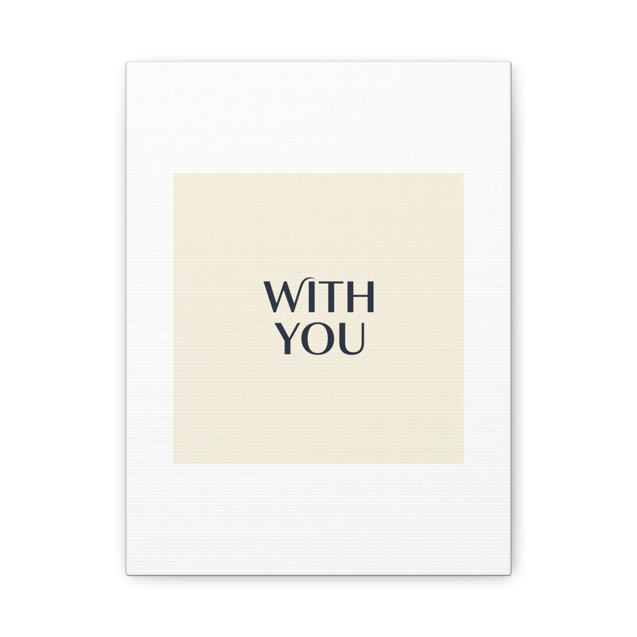 Minimal 'WITH YOU' Matte Canvas | Cyber Y2K Minimal, Sleek Metallic