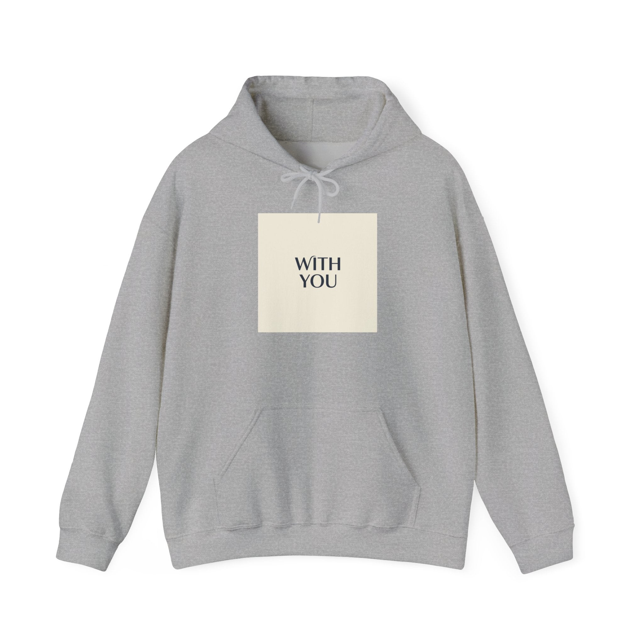 WITH YOU minimalist chrome text Hoodie | Cyber Y2K minimal, sleek metallic