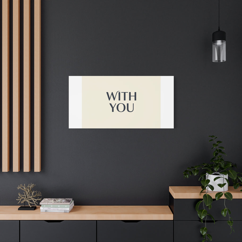 Minimal 'WITH YOU' Matte Canvas | Cyber Y2K Minimal, Sleek Metallic
