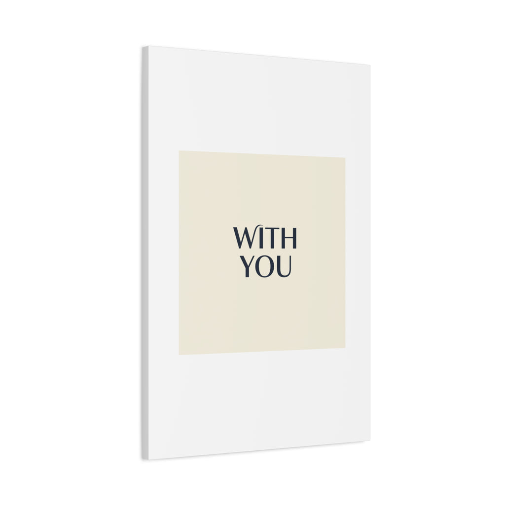 Minimal 'WITH YOU' Matte Canvas | Cyber Y2K Minimal, Sleek Metallic