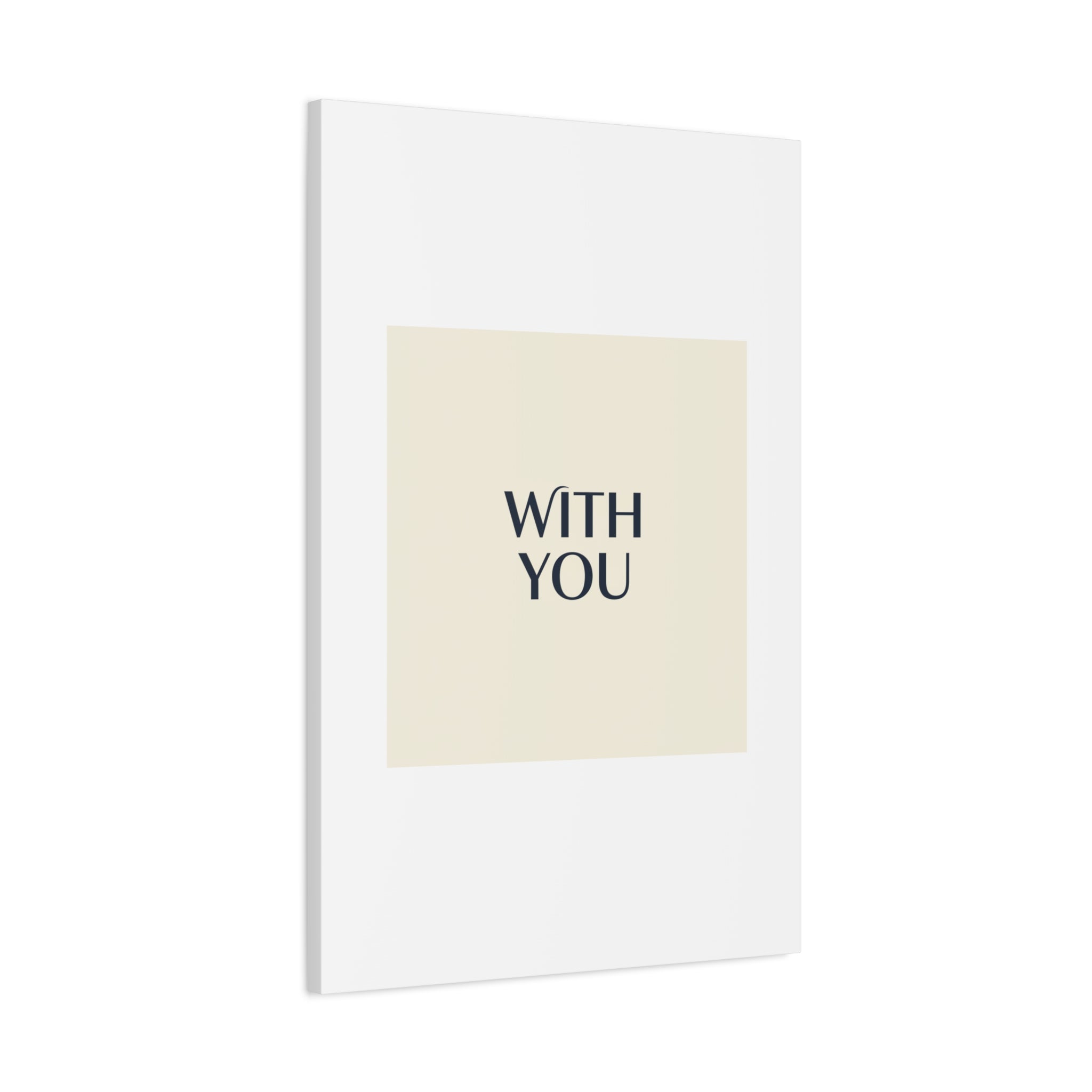 Minimal 'WITH YOU' Matte Canvas | Cyber Y2K Minimal, Sleek Metallic