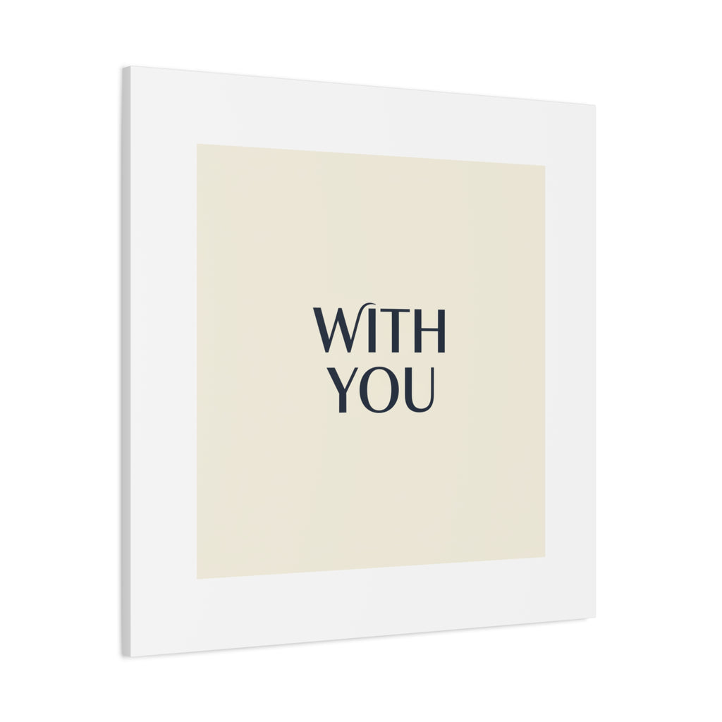 Minimal 'WITH YOU' Matte Canvas | Cyber Y2K Minimal, Sleek Metallic