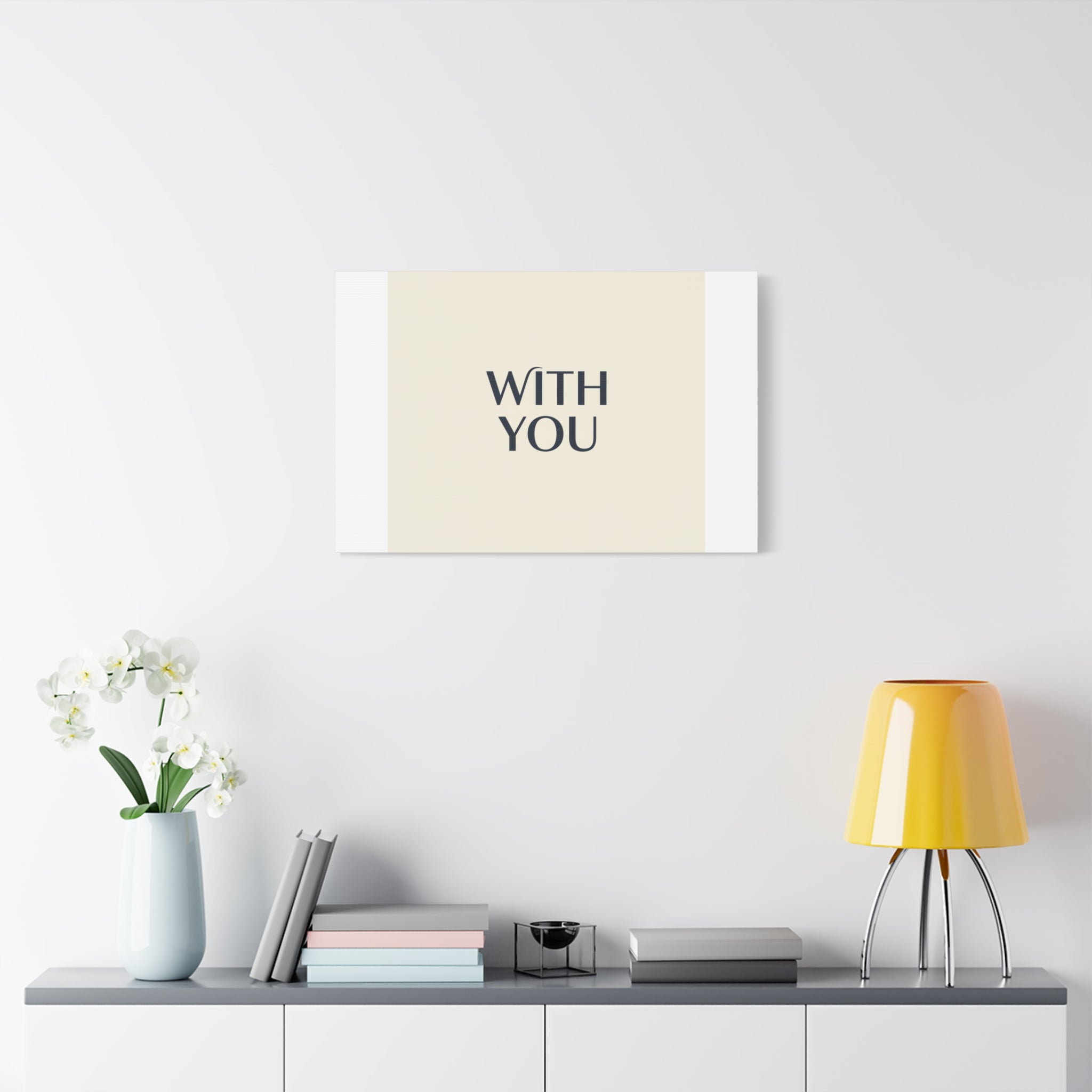 Minimal 'WITH YOU' Matte Canvas | Cyber Y2K Minimal, Sleek Metallic