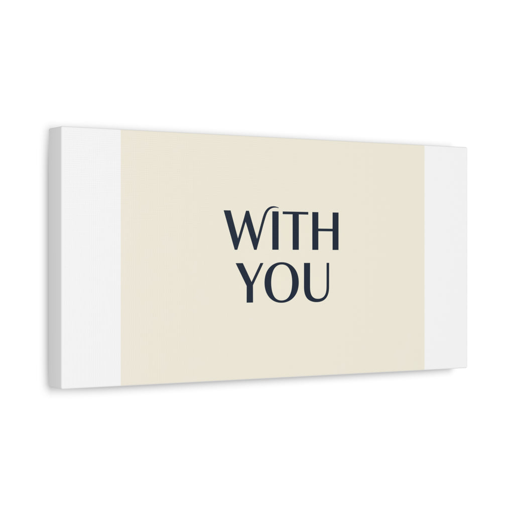Minimal 'WITH YOU' Matte Canvas | Cyber Y2K Minimal, Sleek Metallic