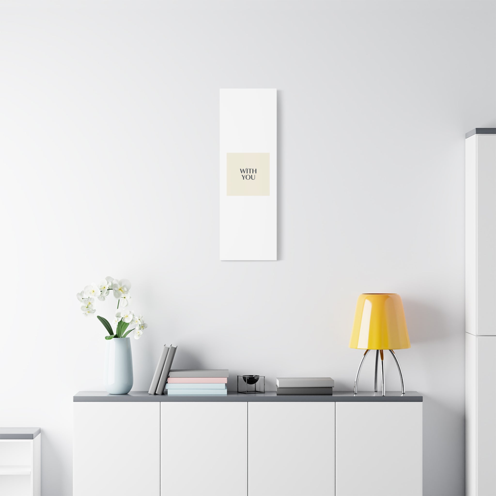 Minimal 'WITH YOU' Matte Canvas | Cyber Y2K Minimal, Sleek Metallic