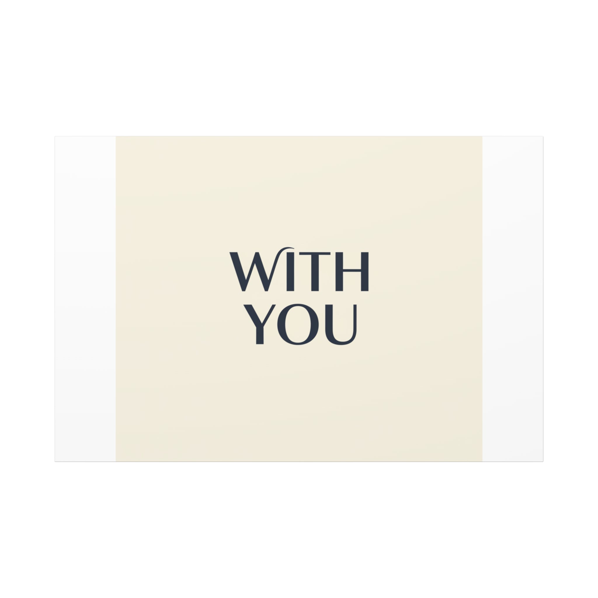 Minimal 'WITH YOU' Matte Canvas | Cyber Y2K Minimal, Sleek Metallic