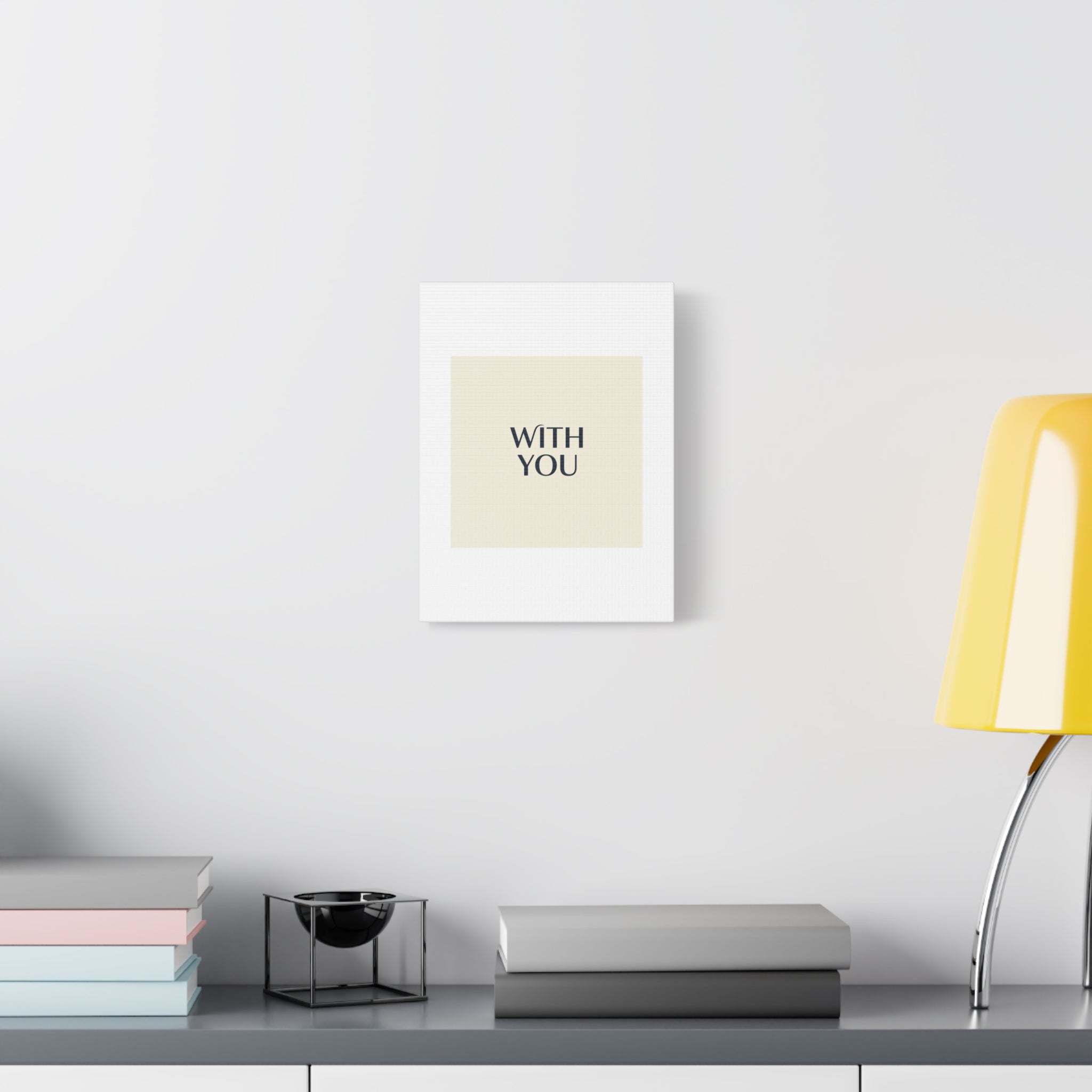 Minimal 'WITH YOU' Matte Canvas | Cyber Y2K Minimal, Sleek Metallic