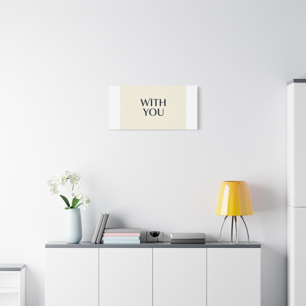 Minimal 'WITH YOU' Matte Canvas | Cyber Y2K Minimal, Sleek Metallic