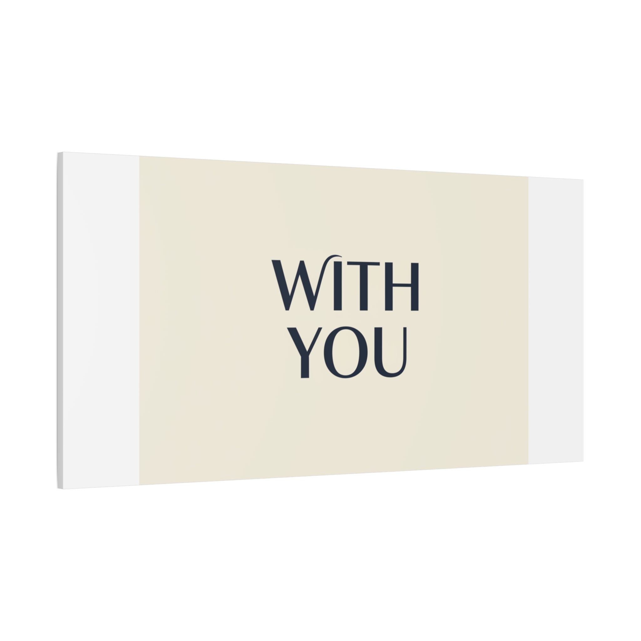 Minimal 'WITH YOU' Matte Canvas | Cyber Y2K Minimal, Sleek Metallic