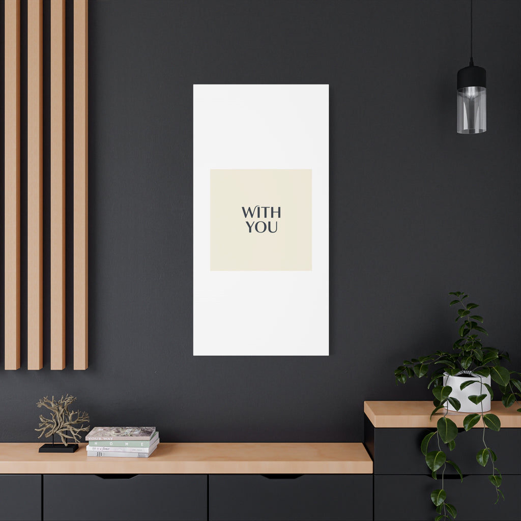 Minimal 'WITH YOU' Matte Canvas | Cyber Y2K Minimal, Sleek Metallic
