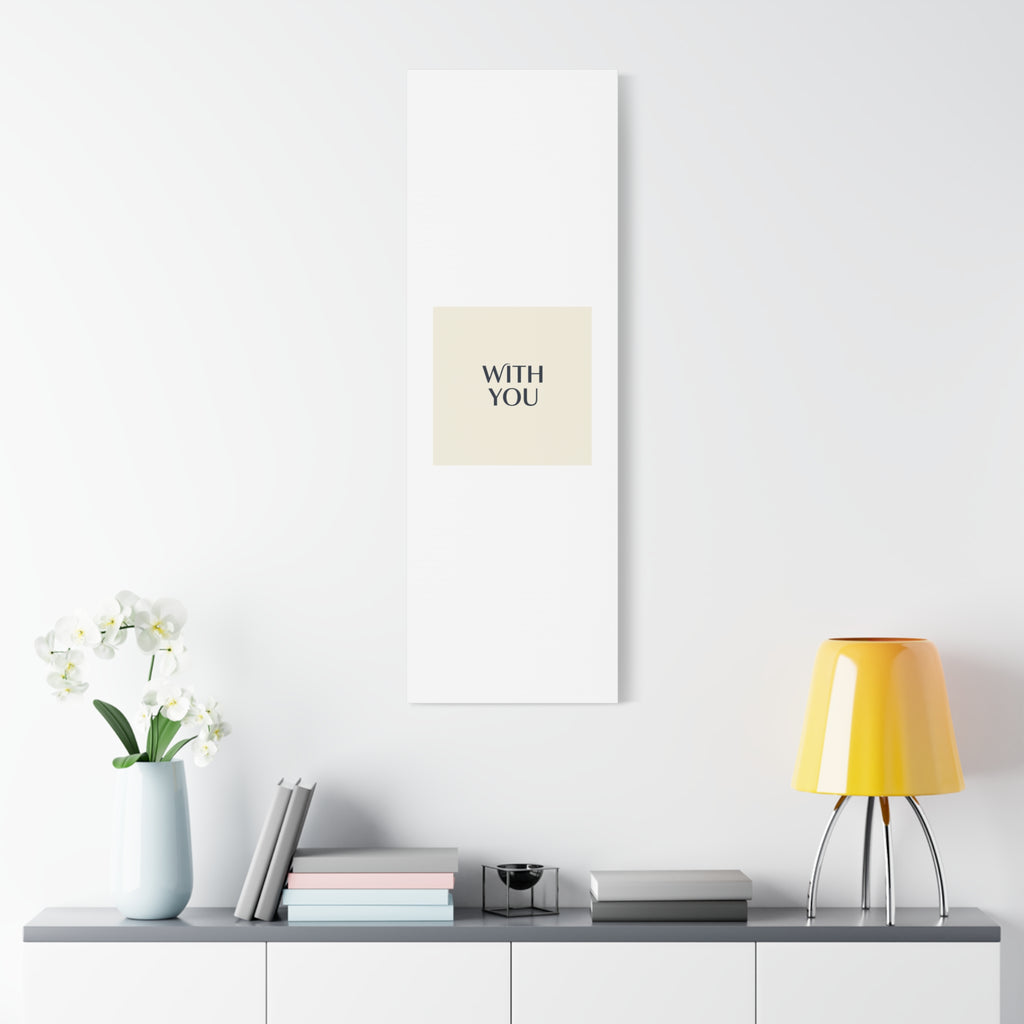 Minimal 'WITH YOU' Matte Canvas | Cyber Y2K Minimal, Sleek Metallic