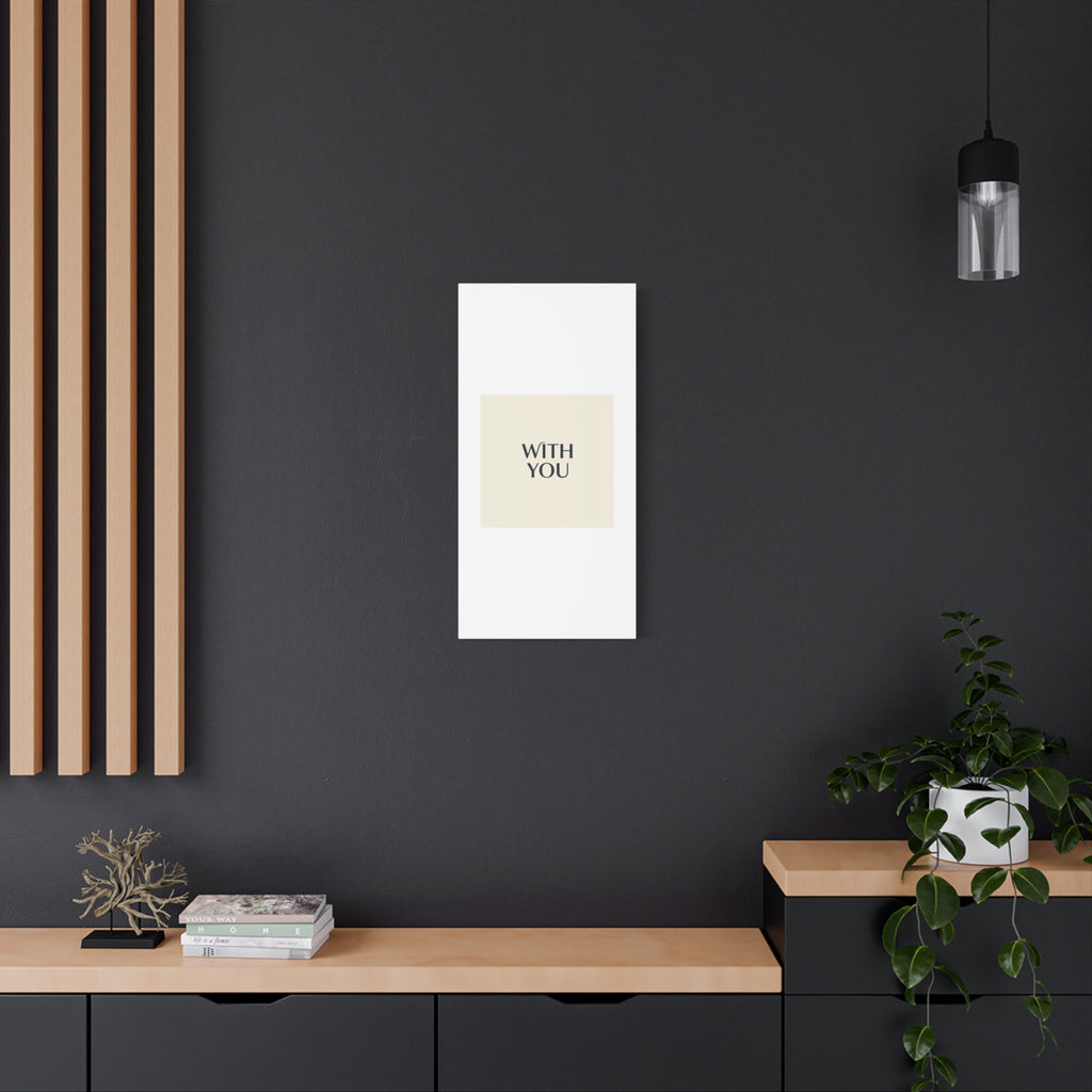 Minimal 'WITH YOU' Matte Canvas | Cyber Y2K Minimal, Sleek Metallic