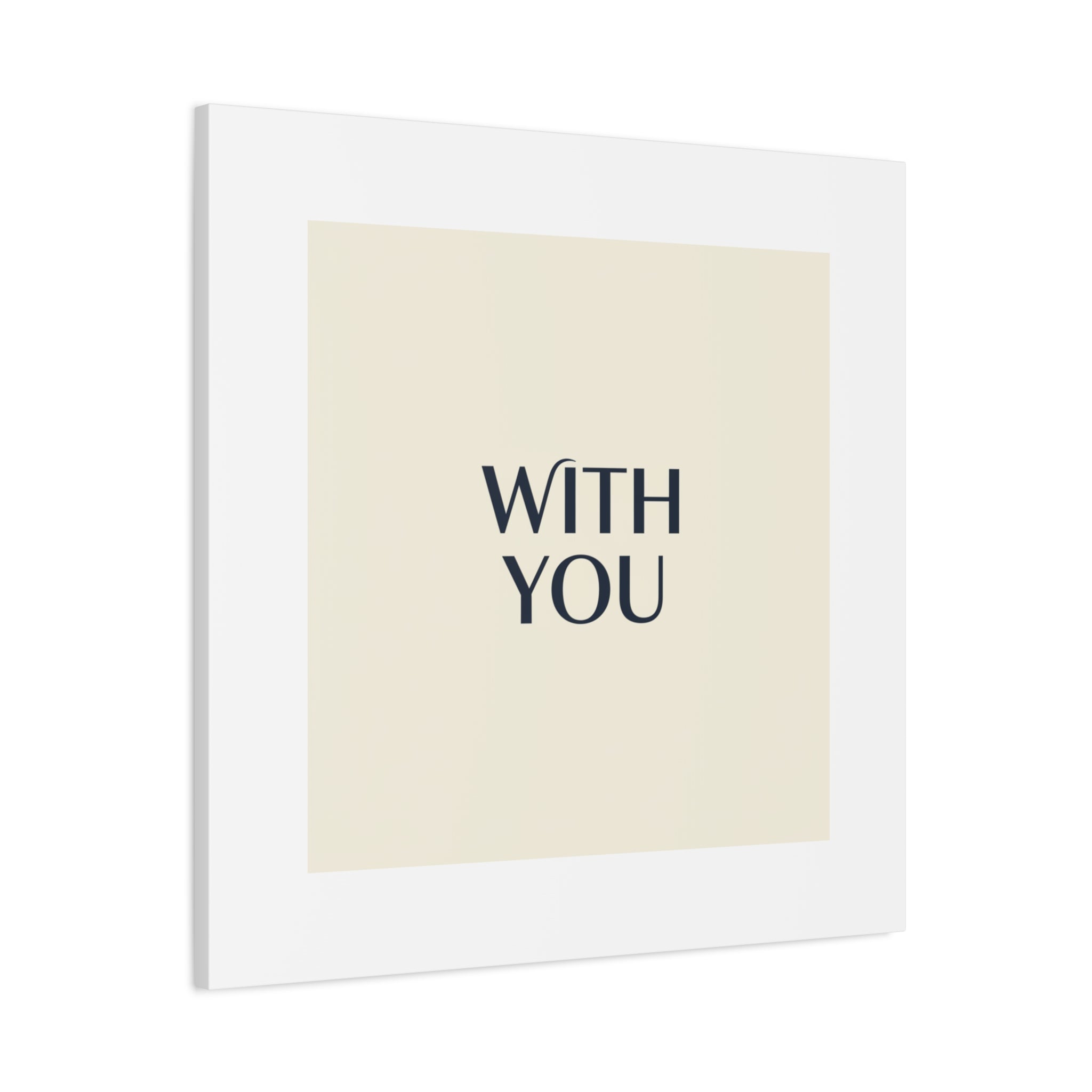 Minimal 'WITH YOU' Matte Canvas | Cyber Y2K Minimal, Sleek Metallic