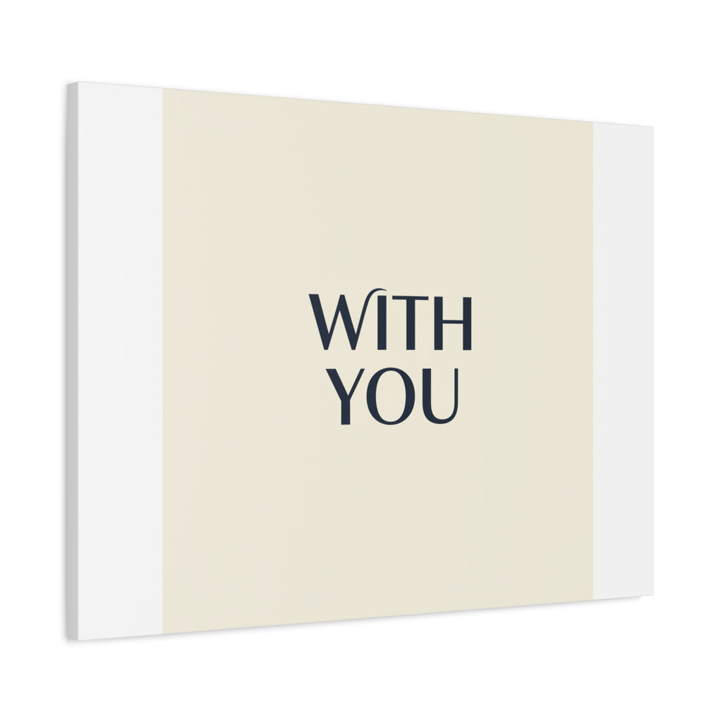 Minimal 'WITH YOU' Matte Canvas | Cyber Y2K Minimal, Sleek Metallic