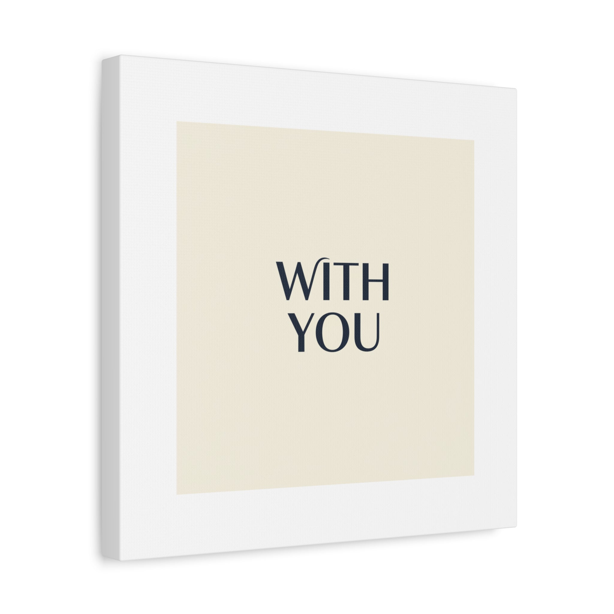 Minimal 'WITH YOU' Matte Canvas | Cyber Y2K Minimal, Sleek Metallic