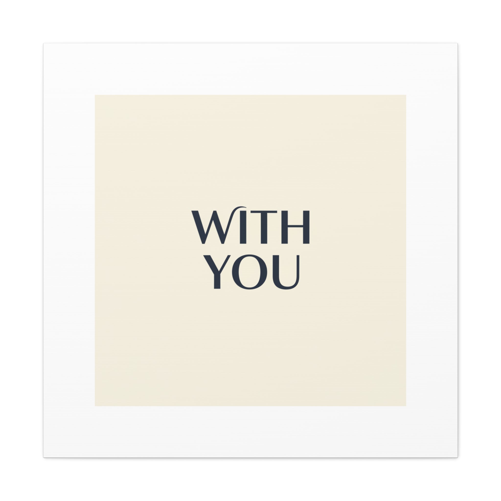 Minimal 'WITH YOU' Matte Canvas | Cyber Y2K Minimal, Sleek Metallic