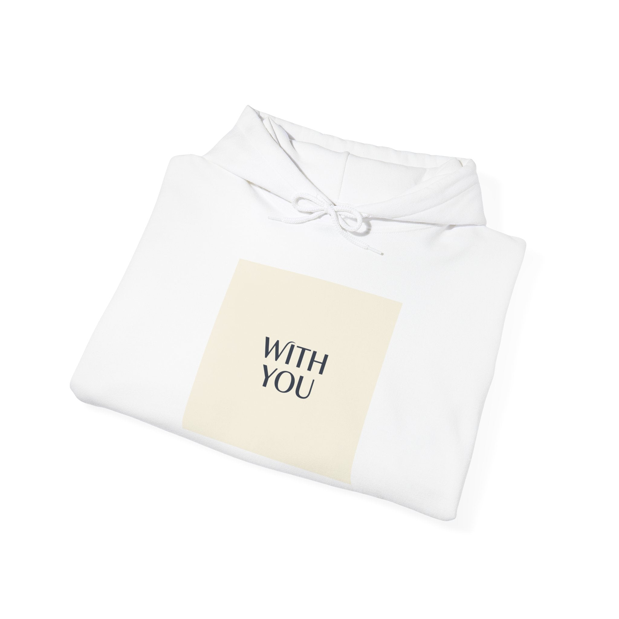 WITH YOU minimalist chrome text Hoodie | Cyber Y2K minimal, sleek metallic