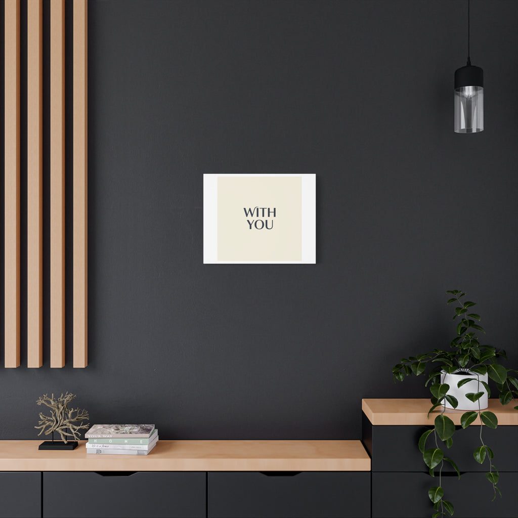 Minimal 'WITH YOU' Matte Canvas | Cyber Y2K Minimal, Sleek Metallic