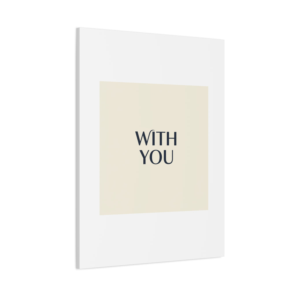 Minimal 'WITH YOU' Matte Canvas | Cyber Y2K Minimal, Sleek Metallic